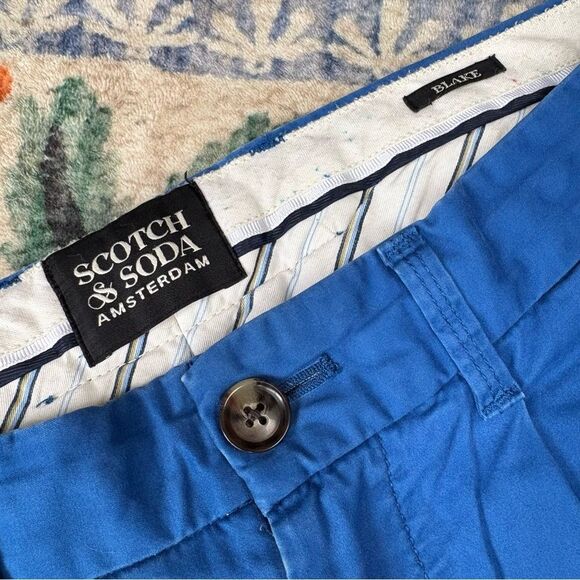 Scotch and soda Blake regular slim-fit pleated chino Royal Cobalt Blue 30 x 32 - Picture 2 of 7